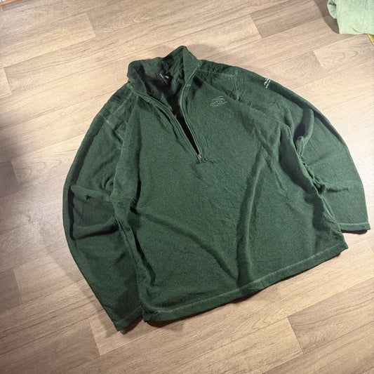 The north face dark green half zip fleece jumper size XL 267