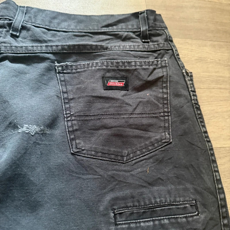 Vintage Dickies Cargo Shorts Black Baggy Workwear Y2K Skate Utility W40 095