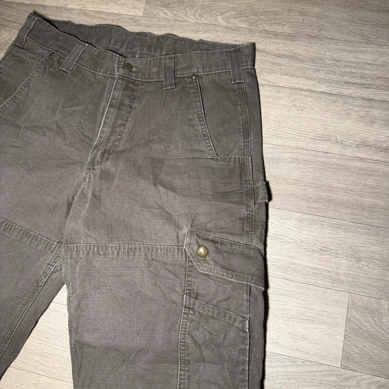 Carhartt double knee khaki cargo work style relaxed trousers size W32 L28 168