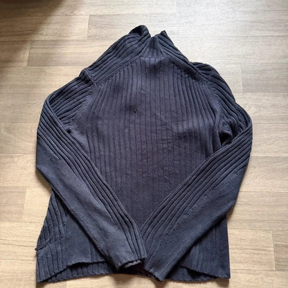 Calvin Klein vintage knitted navy quarter zip 3/4 sweater jumper size L 263