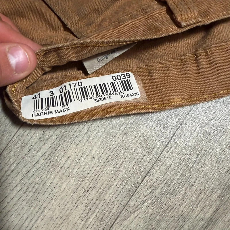 Vintage Carhartt dungaree fit brown tan cargo canvas trousers W42 L30 207