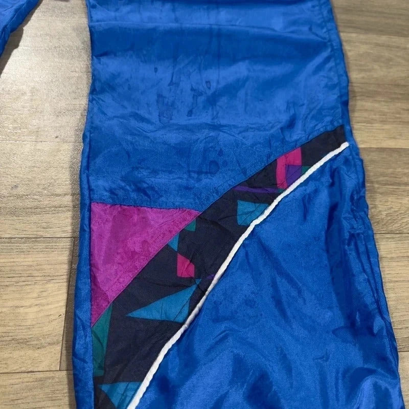 Vintage Umbro Trackie Pants XL Blue 90s Y2K mesh Nylon Geometric Football 217