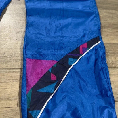 Vintage Umbro Trackie Pants XL Blue 90s Y2K mesh Nylon Geometric Football 217
