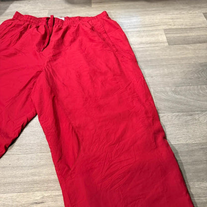 Adidas vintage Y2K red baggy climaproof mesh lined nylon track pant trousers size XL 164