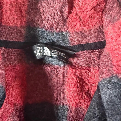 The North Face Gordon Lyons Red Black Buffalo Plaid 1/4 Zip Fleece size M 268