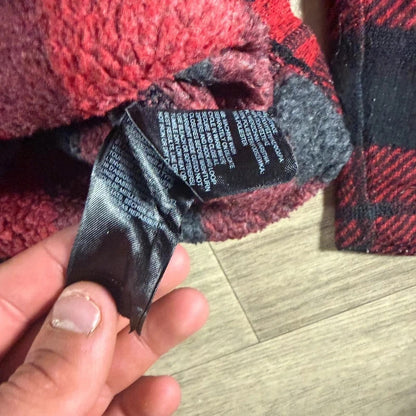 The North Face Gordon Lyons Red Black Buffalo Plaid 1/4 Zip Fleece size M 268