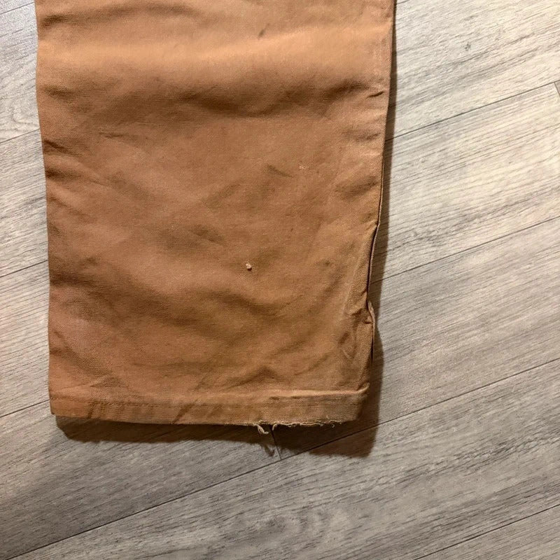 Vintage Carhartt dungaree fit brown tan cargo canvas trousers W42 L30 207
