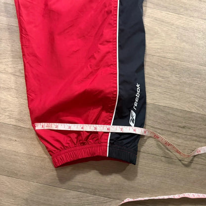 Reebok wide leg vintage Y2K 2000s red / black nylon track pant joggers size L 146