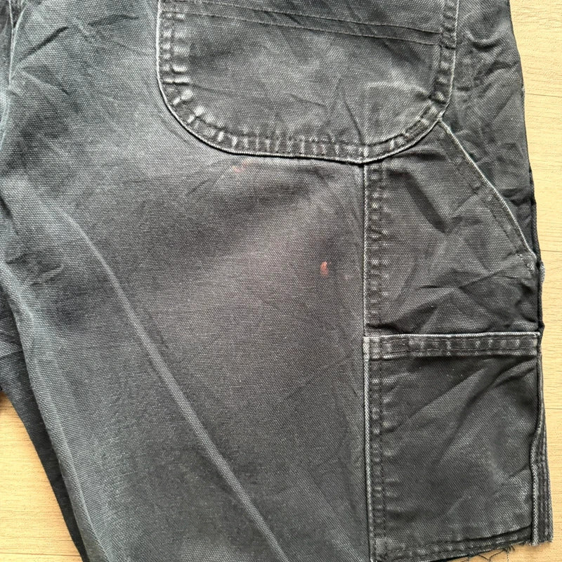 Vintage dickies Y2K black denim carpenter cargo jorts shorts W36 111
