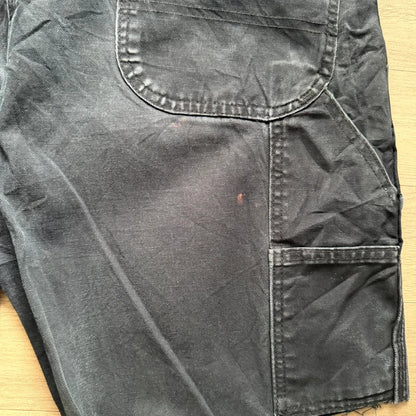 Vintage dickies Y2K black denim carpenter cargo jorts shorts W36 111