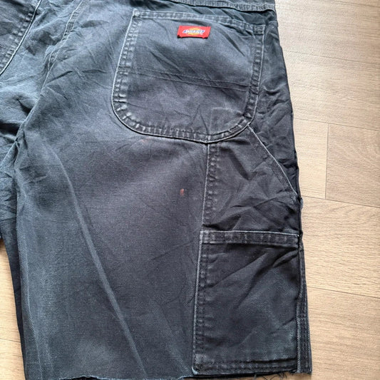 Vintage dickies Y2K black denim carpenter cargo jorts shorts W36 111
