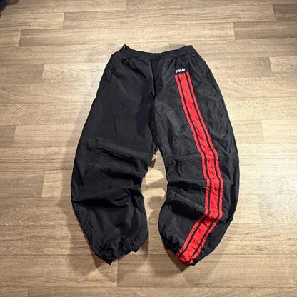 Vintage Y2K Fila early 2000s stripe nylon track pant trousers Size S 214