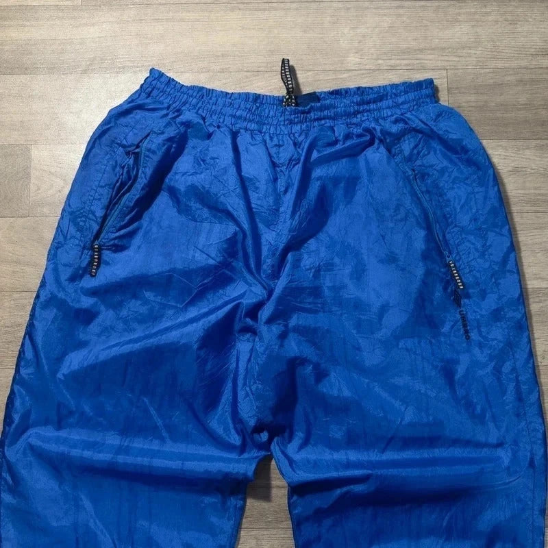 Vintage Umbro Trackie Pants XL Blue 90s Y2K mesh Nylon Geometric Football 217