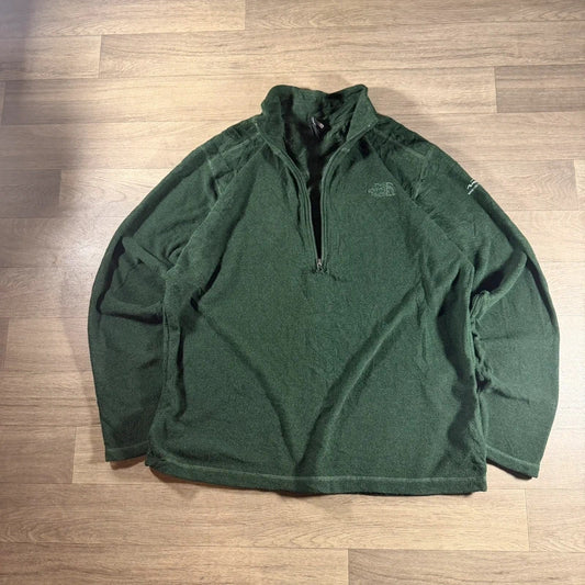 The north face dark green half zip fleece jumper size XL 267