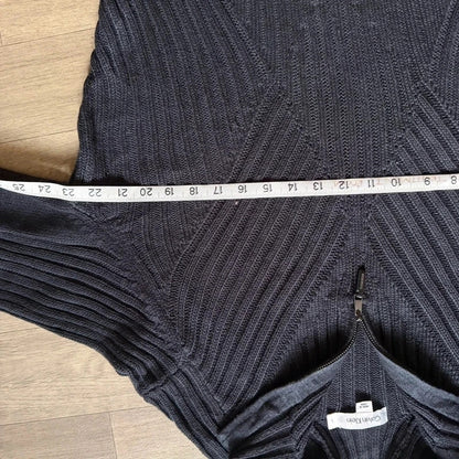 Calvin Klein vintage knitted navy quarter zip 3/4 sweater jumper size L 263