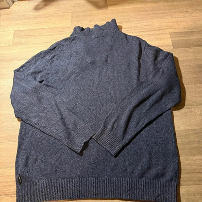 Calvin Klein jeans vintage navy knitted quarter zip jumper size XXL 235
