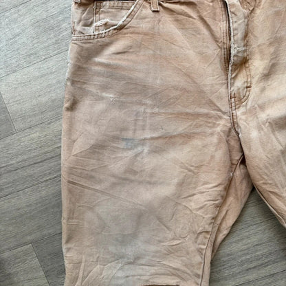 Dickies vintage 2000s Tan beige relaxed carpenter cargo jorts denim jean shorts W38 (13)