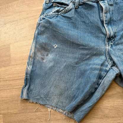 Vintage 2000s Dickies denim blue carpenter jean shorts Y2K W36 (12)