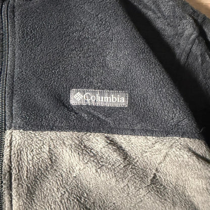 Columbia vintage Y2K full zip two tone grey fleece jacket size L 266