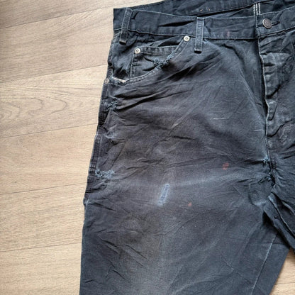 Vintage dickies Y2K black denim carpenter cargo jorts shorts W36 111
