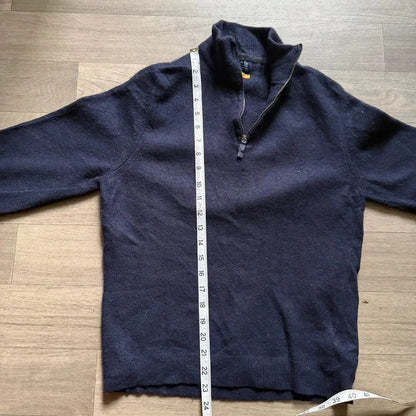 Woolrich vintage navy knitted 3/4 quarter zip sweater jumper size S 264