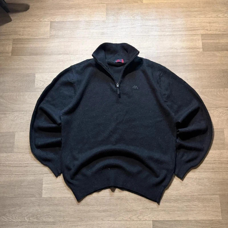 Robe di kappa vintage Y2K pure new wool quarter zip jumper size L 261