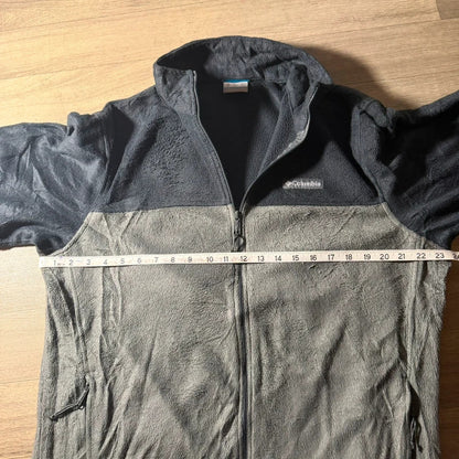 Columbia vintage Y2K full zip two tone grey fleece jacket size L 266