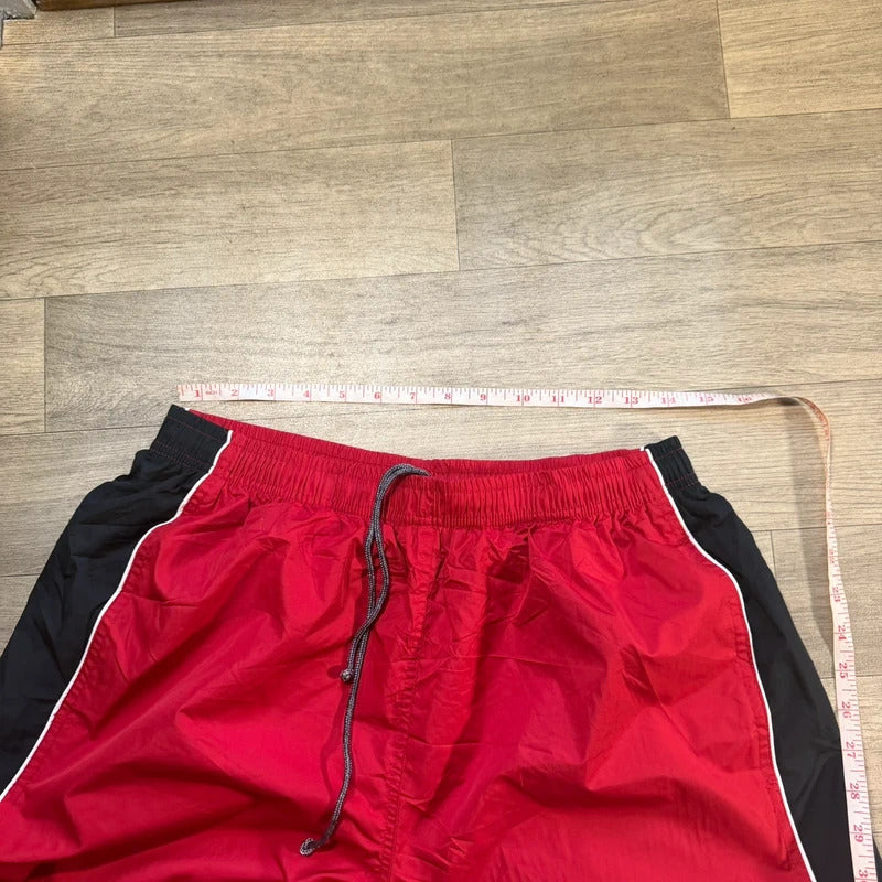 Reebok wide leg vintage Y2K 2000s red / black nylon track pant joggers size L 146