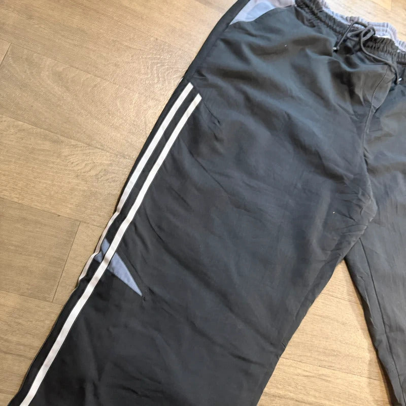 Adidas vintage Y2K 2000s black striped mesh nylon track pant size  M 147