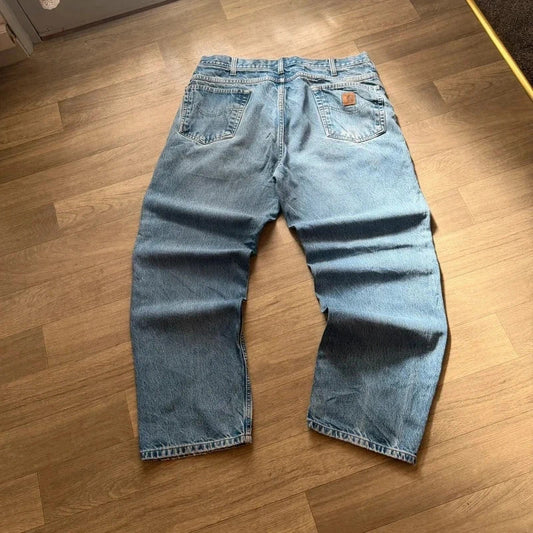 Carhartt vintage B160 DST relaxed fit baggy work style jeans blue W38 L30 203