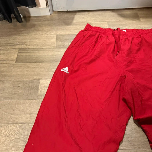 Adidas vintage Y2K red baggy climaproof mesh lined nylon track pant trousers size XL 164