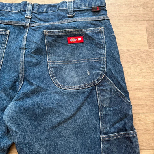 Dickies FR Carpenter Denim Shorts Workwear Utility carpenter Blue Jean Shorts Mens W40 Vintage 051