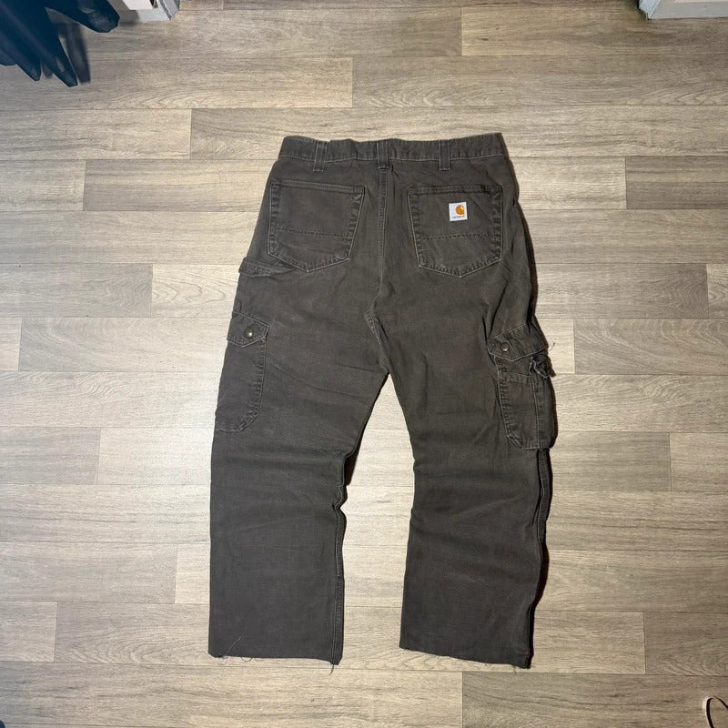 Carhartt double knee khaki cargo work style relaxed trousers size W32 L28 168