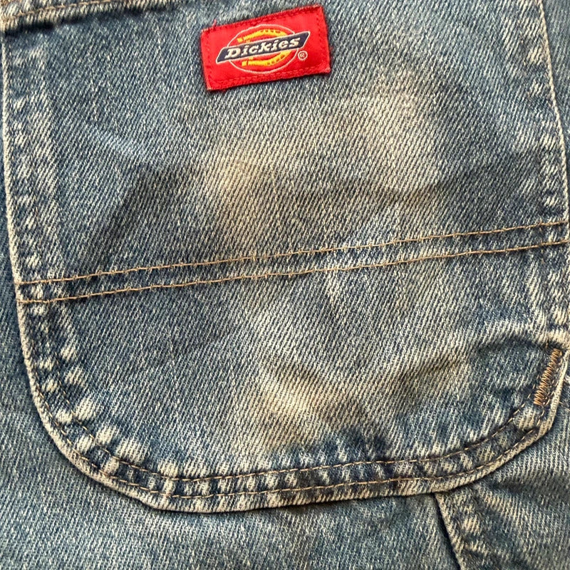 Vintage 2000s Dickies denim blue carpenter jean shorts Y2K W36 (12)