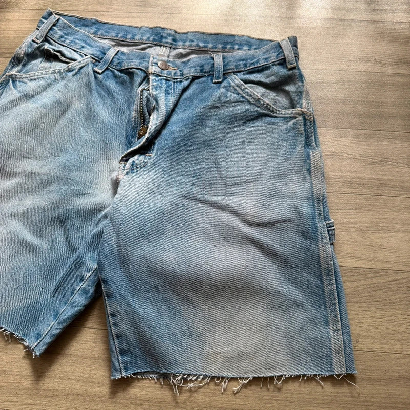 Dickies vintage Y2K denim cargo carpenter relaxed jorts shorts W34 114