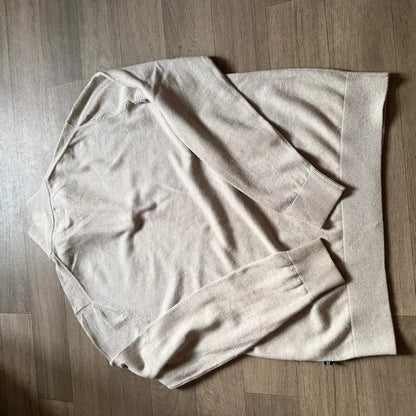 Nautica vintage beige knitted quarter zip 3/4 zip sweater jumper size S 262