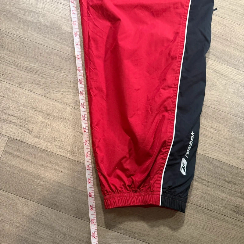 Reebok wide leg vintage Y2K 2000s red / black nylon track pant joggers size L 146