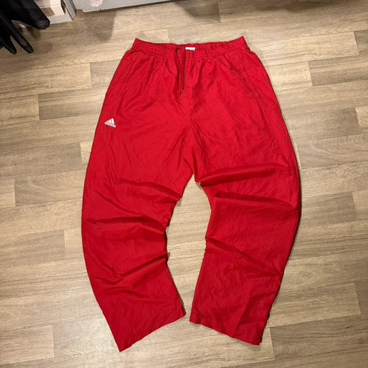 Adidas vintage Y2K red baggy climaproof mesh lined nylon track pant trousers size XL 164