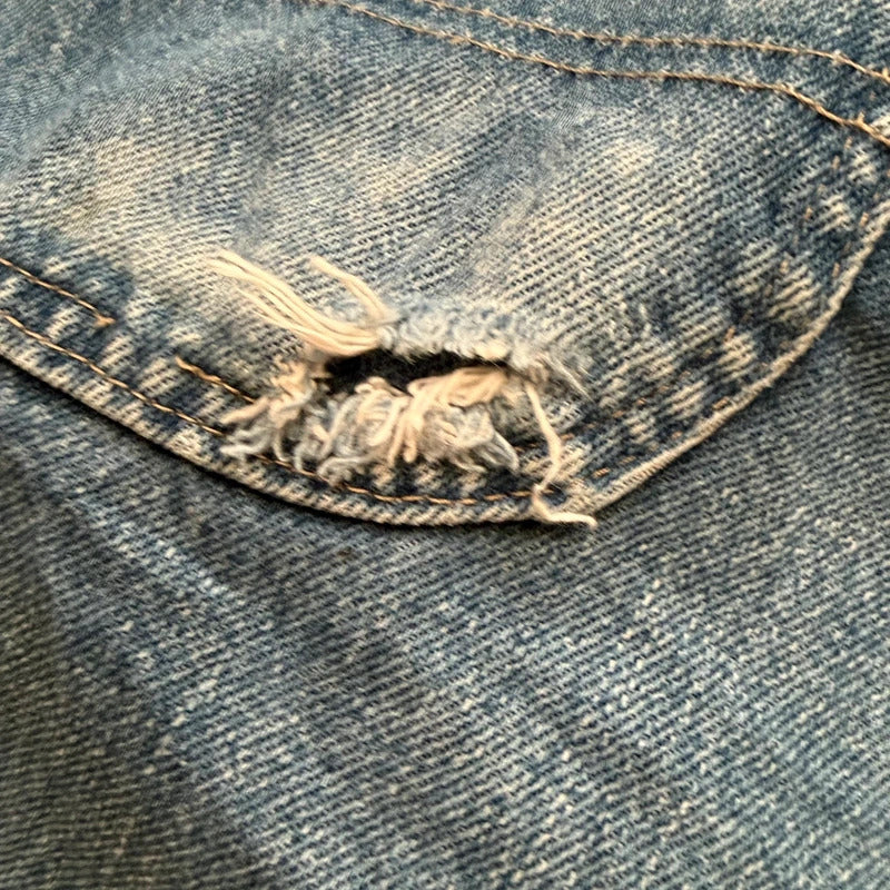 Vintage 2000s Dickies denim blue carpenter jean shorts Y2K W36 (12)