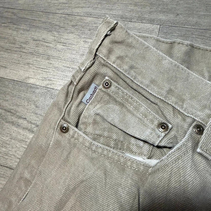 Vintage Carhartt Y2K 00s twill work pant beige trousers W34 L33 208