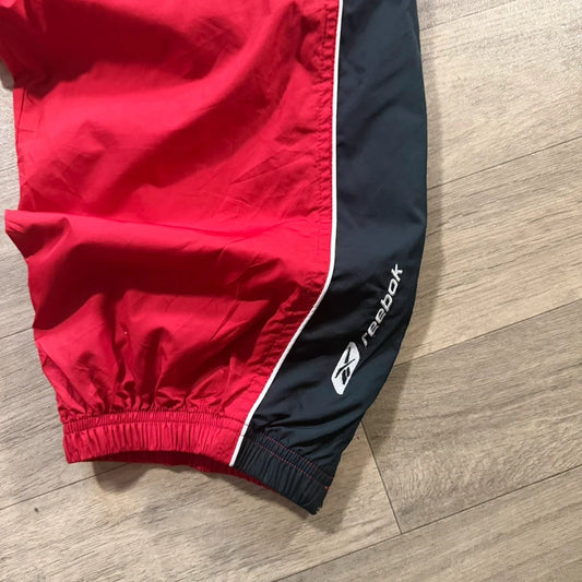 Reebok wide leg vintage Y2K 2000s red / black nylon track pant joggers size L 146