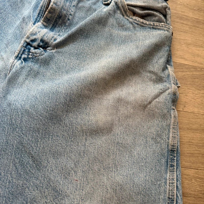 Vintage Dickies Denim Carpenter Shorts Light Blue Baggy Workwear Y2K W36 094