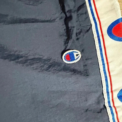 Vintage champion Y2K retro logo mesh lined baggy nylon track pant trousers M 216