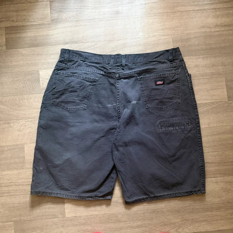 Vintage Dickies Cargo Shorts Black Baggy Workwear Y2K Skate Utility W40 095