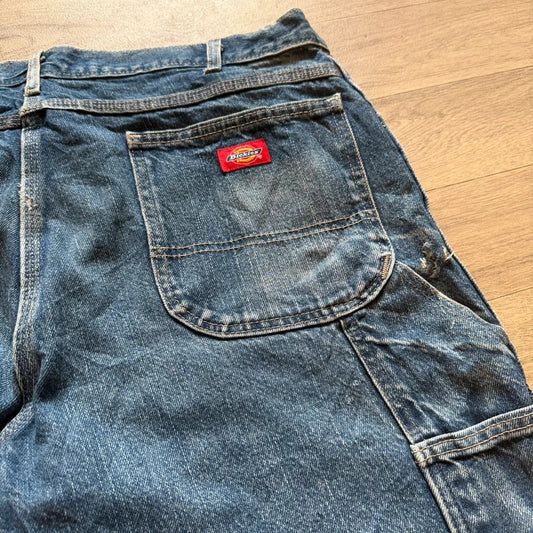Vintage Dickies denim blue jorts carpenter shorts Y2K size W40 (21)
