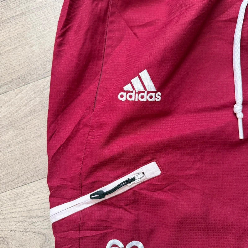 Adidas vintage Y2K wide leg nylon track pant trousers red size L 153
