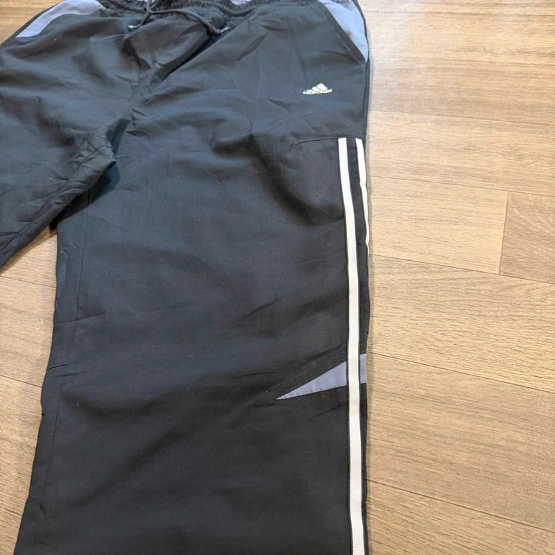 Adidas vintage Y2K 2000s black striped mesh nylon track pant size  M 147