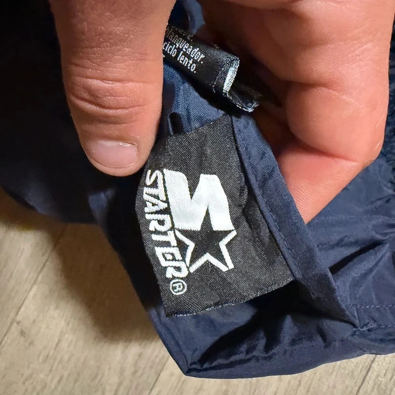 Vintage Y2K starter nylon baggy mesh lined track pants navy size S 198