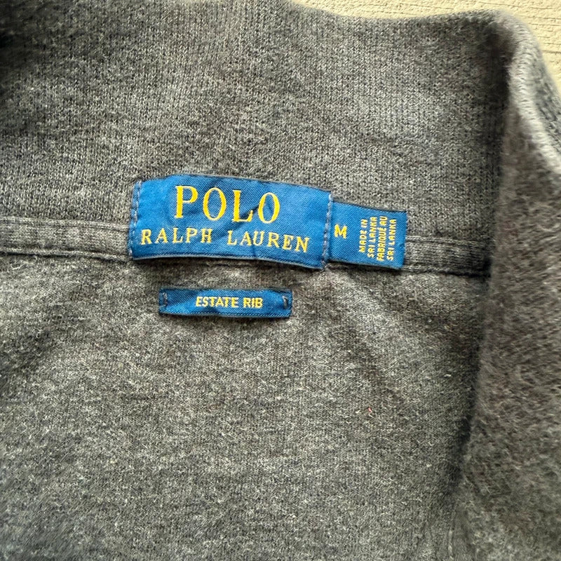 Ralph Lauren estate rib grey quarter zip 3/4 sweater jumper men’s size M 031