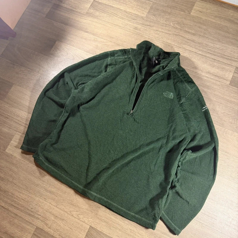 The north face dark green half zip fleece jumper size XL 267